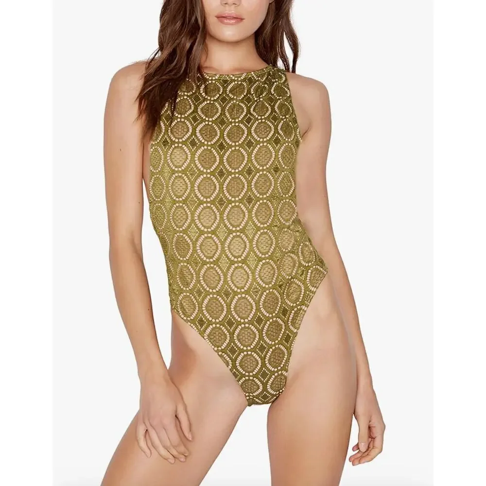 ☀️Ris-k Isla Seamless High Cut One Piece Swimsuit Bellamoss Women's Size M NWT